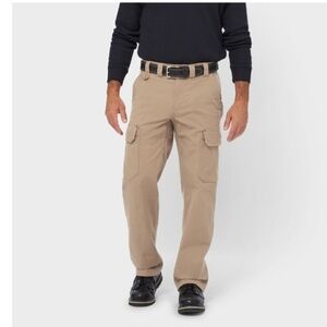 Duluth Flex Fire Hose Canvas Pants Mens Size 37x32 Beige Workwear Western